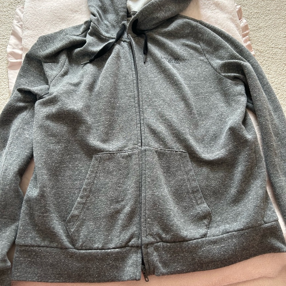 PINK Victoria's Secret Gray Full-Zip Hoodie